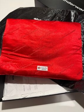Alexander Wang Red Satin Logo Pouch